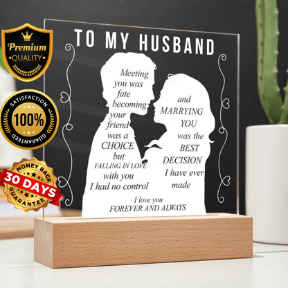 Husband LED Plaque for Father's Day