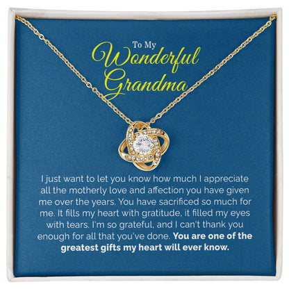 To My Wonderful Grandma | Love Knot Necklace