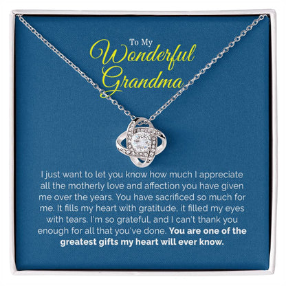 To My Wonderful Grandma | Love Knot Necklace