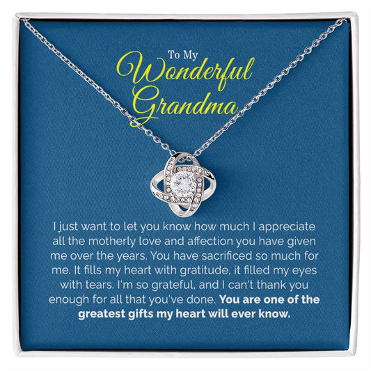 To My Wonderful Grandma | Love Knot Necklace