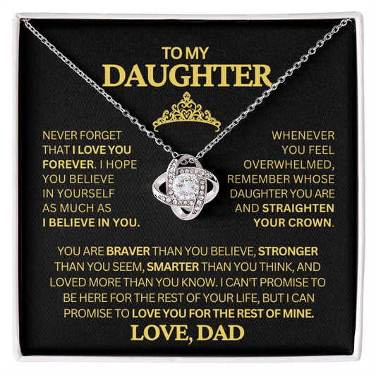 To My Daughter From Dad "Never Forget That I Love You" Necklace