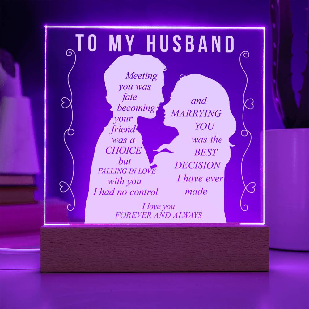 To My Husband | Square Acrylic Plaque