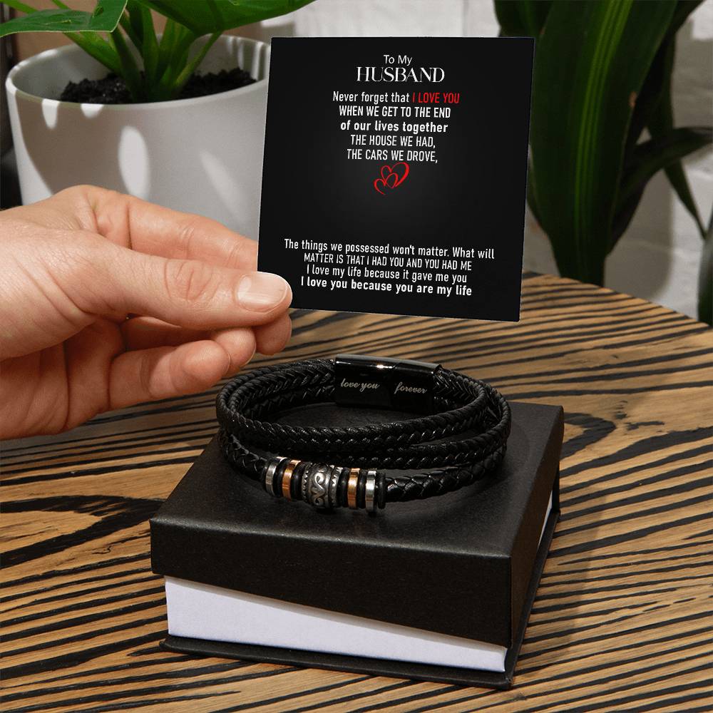 To My Husband | Men's "Love You Forever" Bracelet