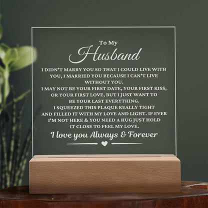 To My Husband Acrylic Plaque