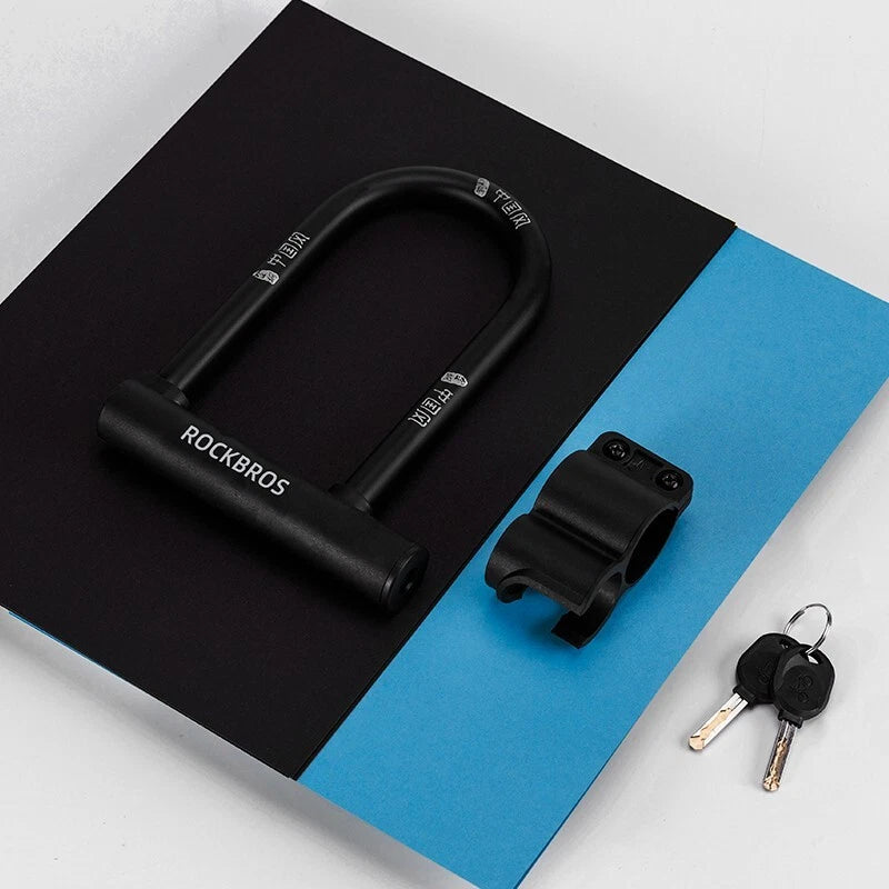 RideGuard Mini reinforced carbon-steel U-lock security detail