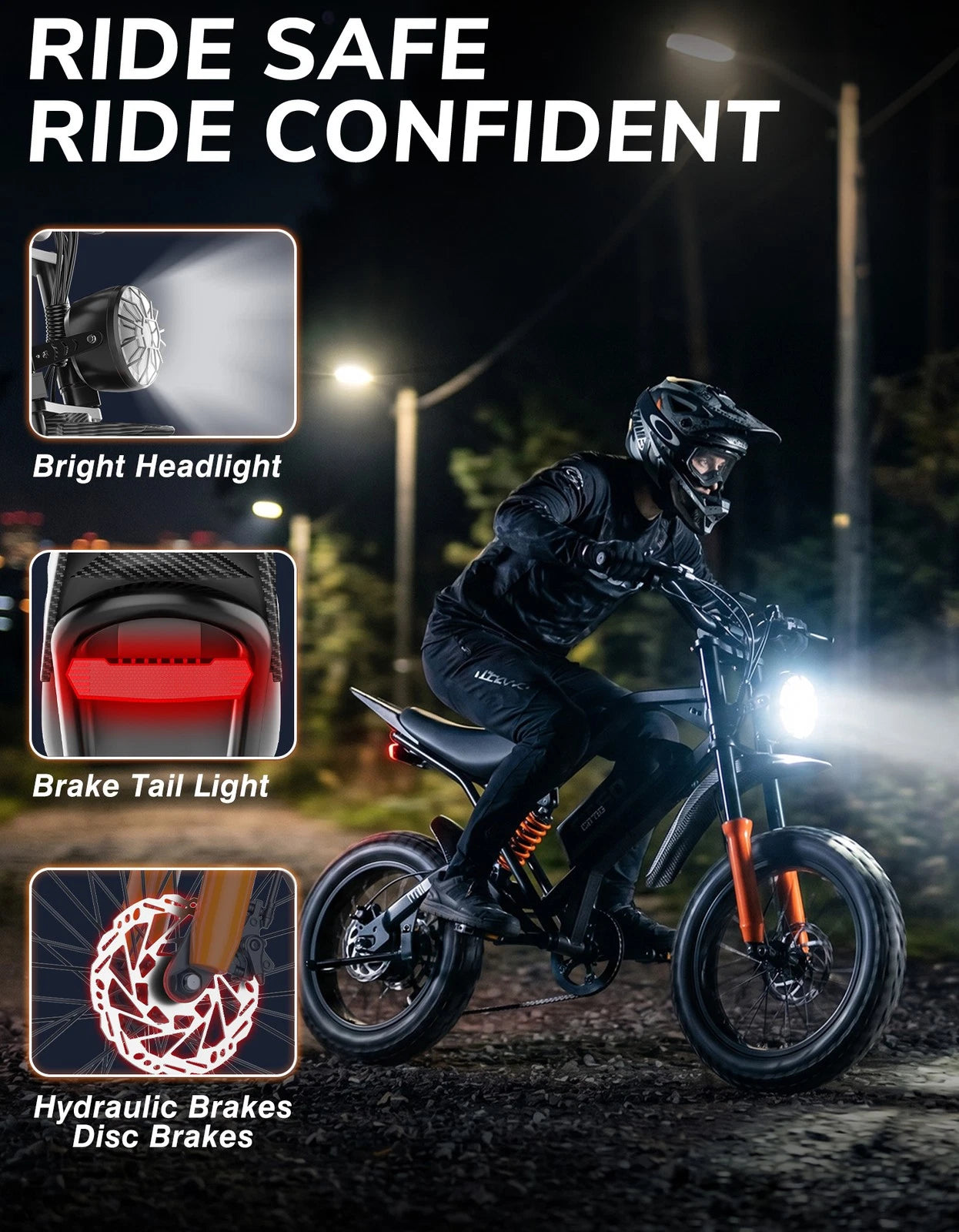 RidgeRacer electric dirt bike suspension detail