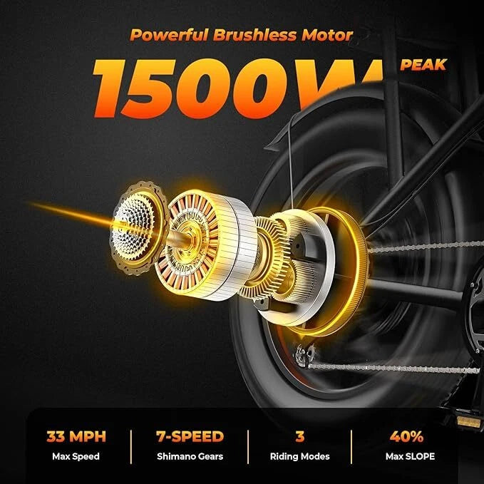 MEGAWHEELS 1500W electric bicycle specification detail