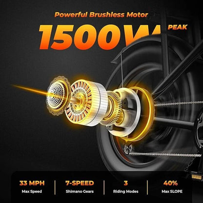 MEGAWHEELS 1500W electric bicycle specification detail