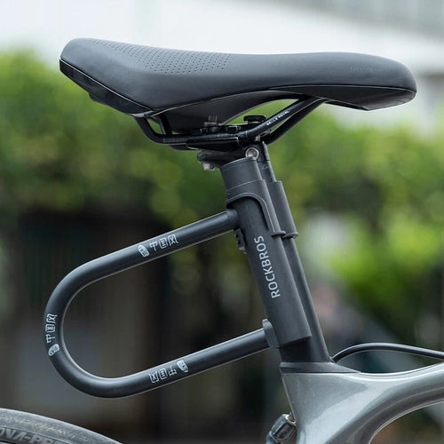 RideGuard Mini U-lock mounting bracket and carry detail