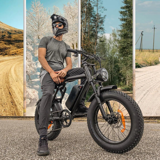 MEGAWHEELS 1500W black fat-tire electric bike