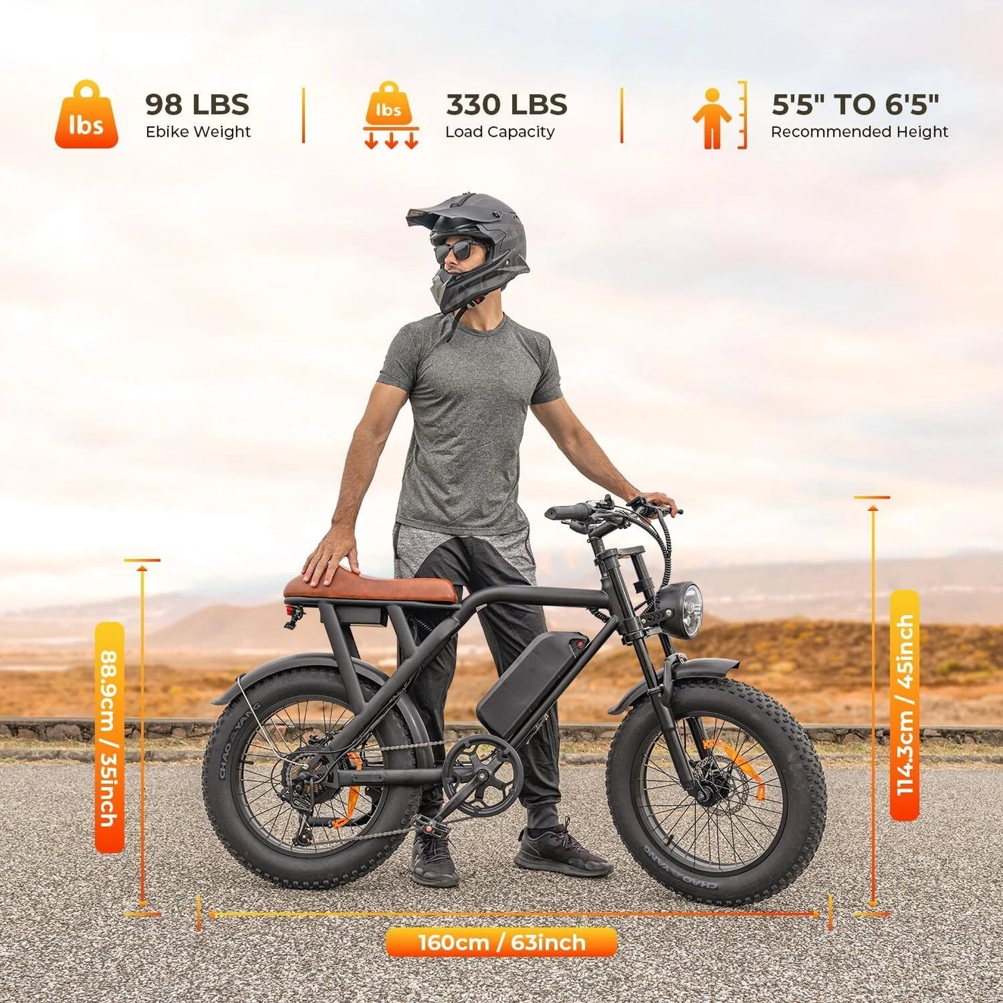 MEGAWHEELS 1500W all-terrain electric bike detail