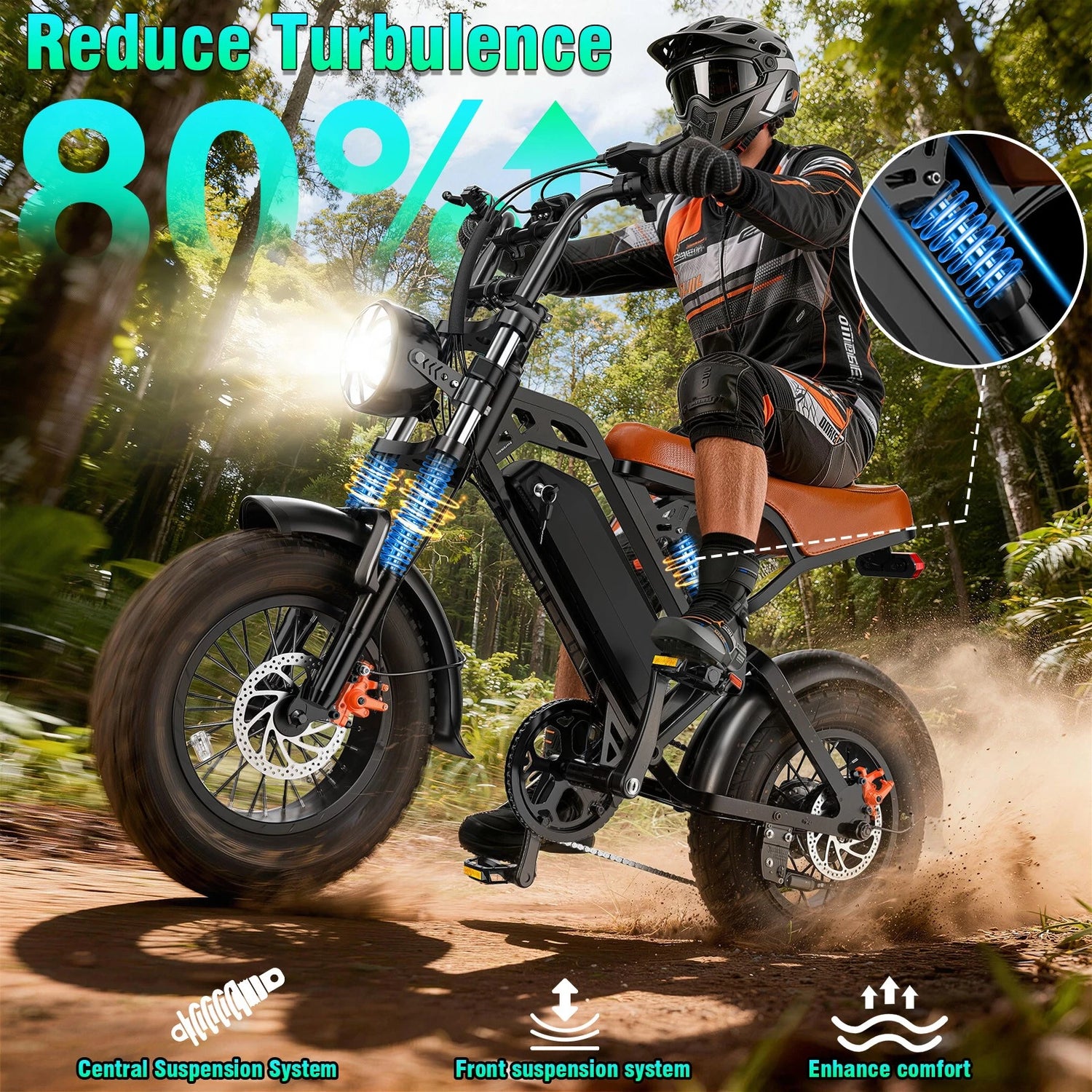TrailVolt 1500 electric bike suspension and frame detail